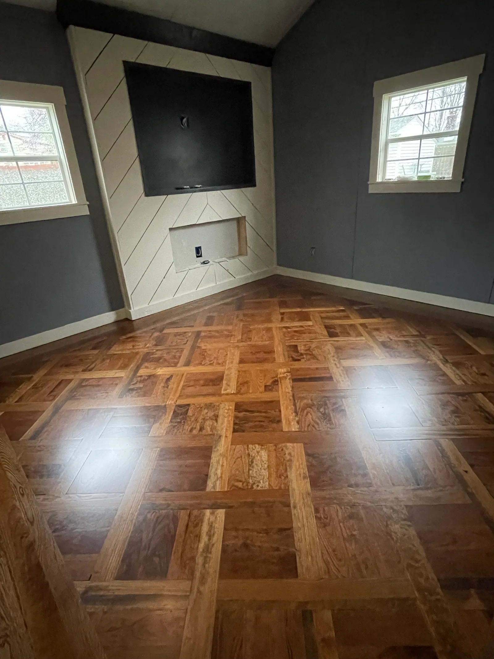 Clean workspace showing dustless sanding equipment