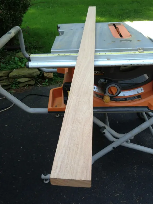 Starting with a 1x3x6ft piece of oak